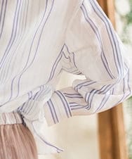 PRBGD41390 CHRISTIAN AUJARD(クリスチャン・オジャール) ドビーストライプブラウス ブルー系