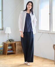 PRBGD41390 CHRISTIAN AUJARD(クリスチャン・オジャール) ドビーストライプブラウス ブルー系