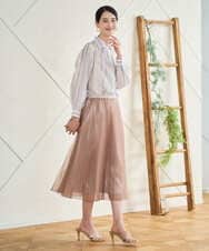 PRBGD41390 CHRISTIAN AUJARD(クリスチャン・オジャール) ドビーストライプブラウス ブルー系