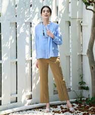 PRBGD50390 CHRISTIAN AUJARD(クリスチャン・オジャール) ドビーサテンストライプブラウス ライトブルー