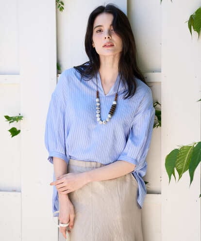 PRBGD51360 CHRISTIAN AUJARD ドビーサテンストライプシャツ