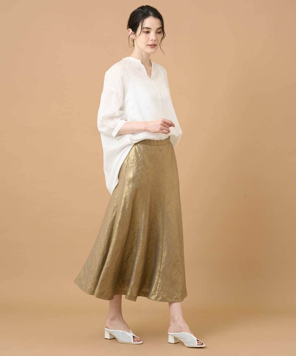 PRBGD51360 CHRISTIAN AUJARD(クリスチャン・オジャール) ドビーサテンストライプシャツ ホワイト