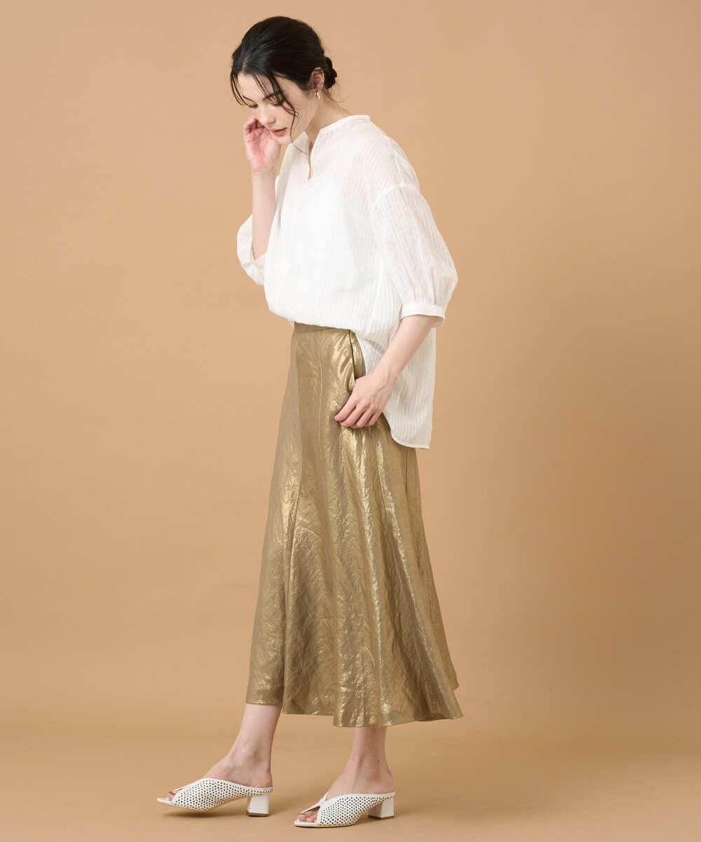 PRBGD51360 CHRISTIAN AUJARD(クリスチャン・オジャール) ドビーサテンストライプシャツ ホワイト