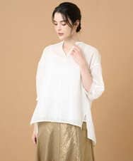 PRBGD51360 CHRISTIAN AUJARD(クリスチャン・オジャール) ドビーサテンストライプシャツ ホワイト