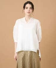 PRBGD51360 CHRISTIAN AUJARD(クリスチャン・オジャール) ドビーサテンストライプシャツ ホワイト