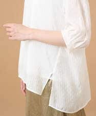 PRBGD51360 CHRISTIAN AUJARD(クリスチャン・オジャール) ドビーサテンストライプシャツ ホワイト