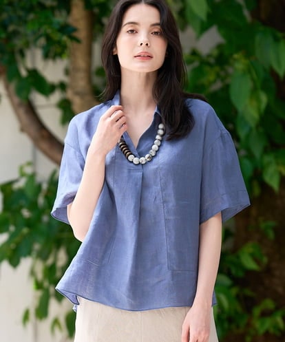 PRBGD52390 CHRISTIAN AUJARD リネンクロスブラウス