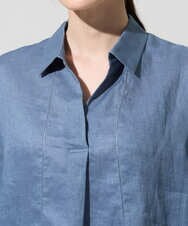 PRBGD52390 CHRISTIAN AUJARD(クリスチャン・オジャール) リネンクロスブラウス ブルー