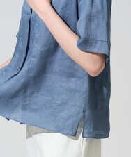 PRBGD52390 CHRISTIAN AUJARD(クリスチャン・オジャール) リネンクロスブラウス ブルー