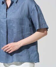 PRBGD52390 CHRISTIAN AUJARD(クリスチャン・オジャール) リネンクロスブラウス ブルー