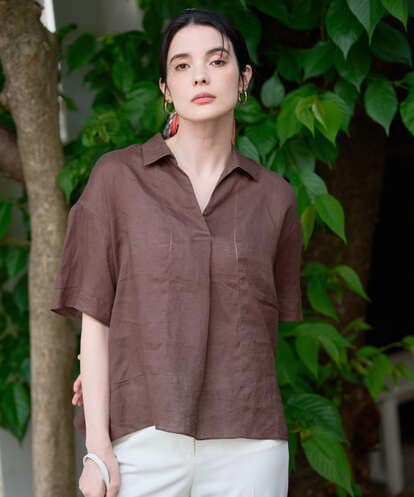 PRBGD52390 CHRISTIAN AUJARD リネンクロスブラウス