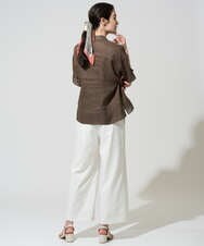 PRBGD52390 CHRISTIAN AUJARD(クリスチャン・オジャール) リネンクロスブラウス ブラウン