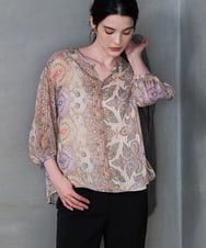 PRBGD53450 CHRISTIAN AUJARD(クリスチャン・オジャール) [セットアップ対応]ゴールドオーナメントサラサブラウス ゴールド系