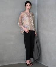 PRBGD53450 CHRISTIAN AUJARD(クリスチャン・オジャール) [セットアップ対応]ゴールドオーナメントサラサブラウス ゴールド系