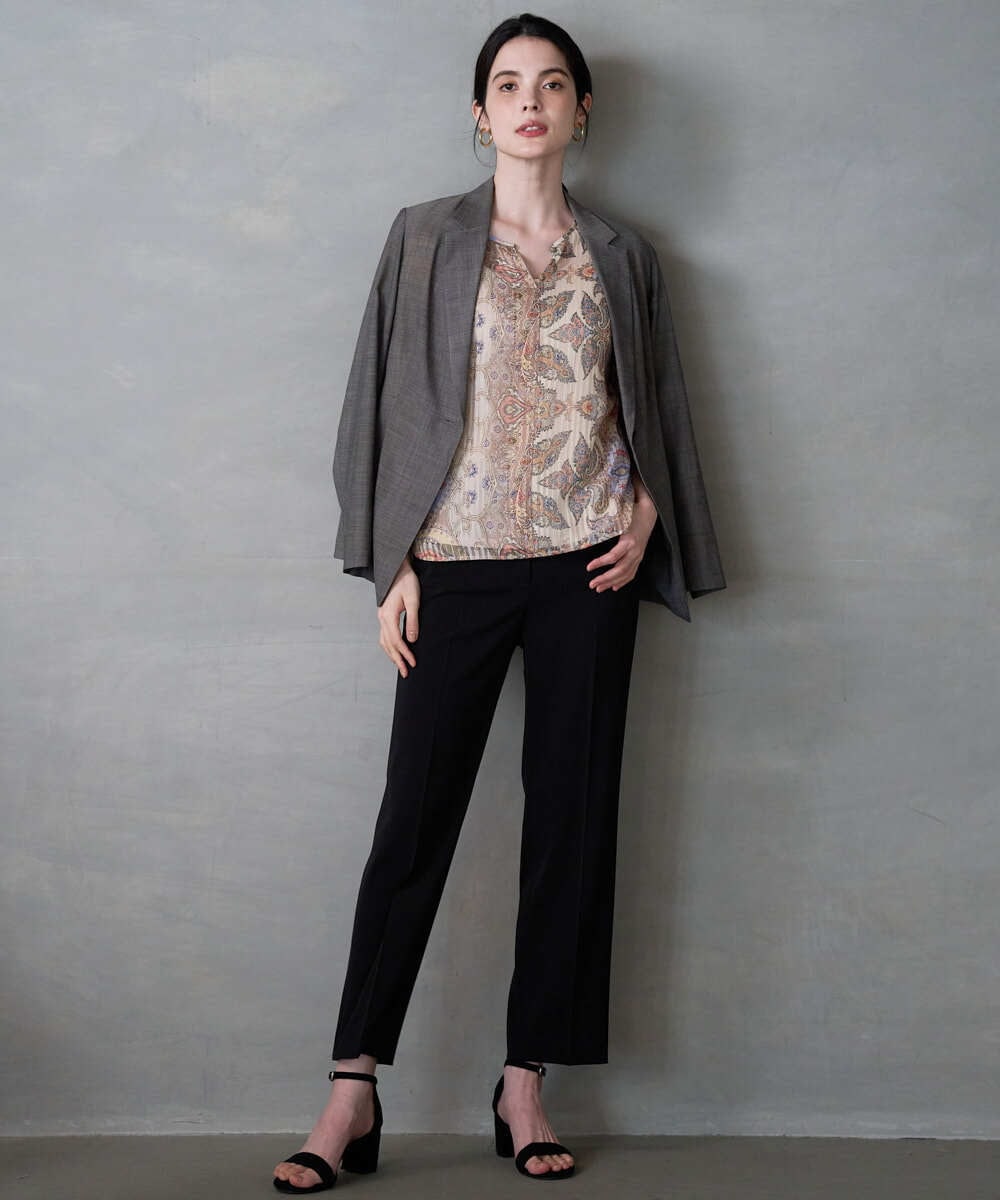 PRBGD53450 CHRISTIAN AUJARD(クリスチャン・オジャール) [セットアップ対応]ゴールドオーナメントサラサブラウス ゴールド系