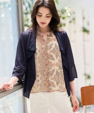 PRBGD53450 CHRISTIAN AUJARD(クリスチャン・オジャール) [セットアップ対応]ゴールドオーナメントサラサブラウス ゴールド系