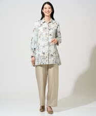 PRBGE02490 CHRISTIAN AUJARD(クリスチャン・オジャール) フラワープリントシアーブラウス グリーン系