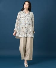 PRBGE02490 CHRISTIAN AUJARD(クリスチャン・オジャール) フラワープリントシアーブラウス グリーン