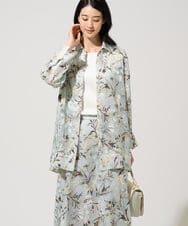 PRBGE02490 CHRISTIAN AUJARD(クリスチャン・オジャール) フラワープリントシアーブラウス グリーン系