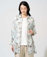 PRBGE02490 CHRISTIAN AUJARD(クリスチャン・オジャール) フラワープリントシアーブラウス グリーン系