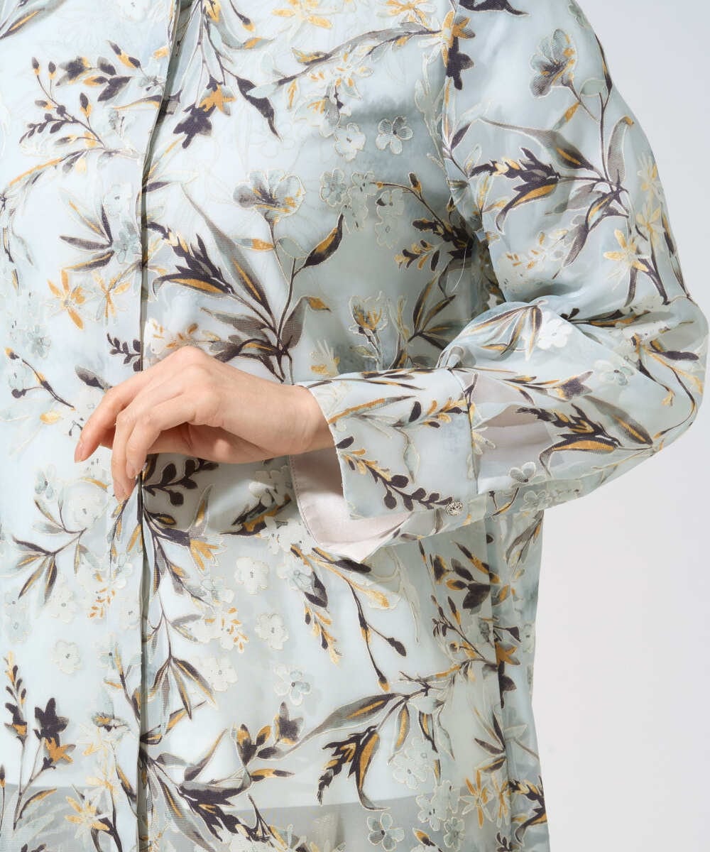 PRBGE02490 CHRISTIAN AUJARD(クリスチャン・オジャール) フラワープリントシアーブラウス グリーン系