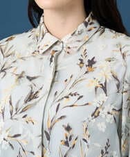 PRBGE02490 CHRISTIAN AUJARD(クリスチャン・オジャール) フラワープリントシアーブラウス グリーン