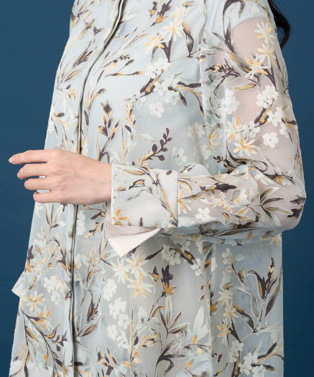 PRBGE02490 CHRISTIAN AUJARD(クリスチャン・オジャール) フラワープリントシアーブラウス グリーン