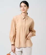 PRBGE04390 CHRISTIAN AUJARD(クリスチャン・オジャール) ウォッシャブルシルク刺繍ブラウス オレンジ