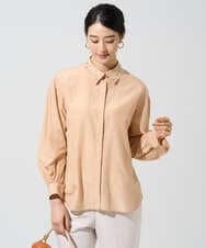 PRBGE04390 CHRISTIAN AUJARD(クリスチャン・オジャール) ウォッシャブルシルク刺繍ブラウス オレンジ