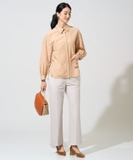 PRBGE04390 CHRISTIAN AUJARD(クリスチャン・オジャール) ウォッシャブルシルク刺繍ブラウス オレンジ