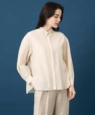 PRBGE04390 CHRISTIAN AUJARD(クリスチャン・オジャール) ウォッシャブルシルク刺繍ブラウス アイボリー