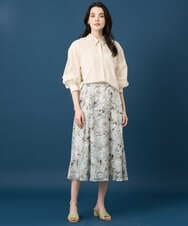 PRBGE04390 CHRISTIAN AUJARD(クリスチャン・オジャール) ウォッシャブルシルク刺繍ブラウス アイボリー