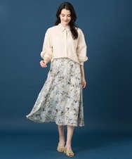 PRBGE04390 CHRISTIAN AUJARD(クリスチャン・オジャール) ウォッシャブルシルク刺繍ブラウス アイボリー