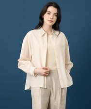 PRBGE04390 CHRISTIAN AUJARD(クリスチャン・オジャール) ウォッシャブルシルク刺繍ブラウス アイボリー