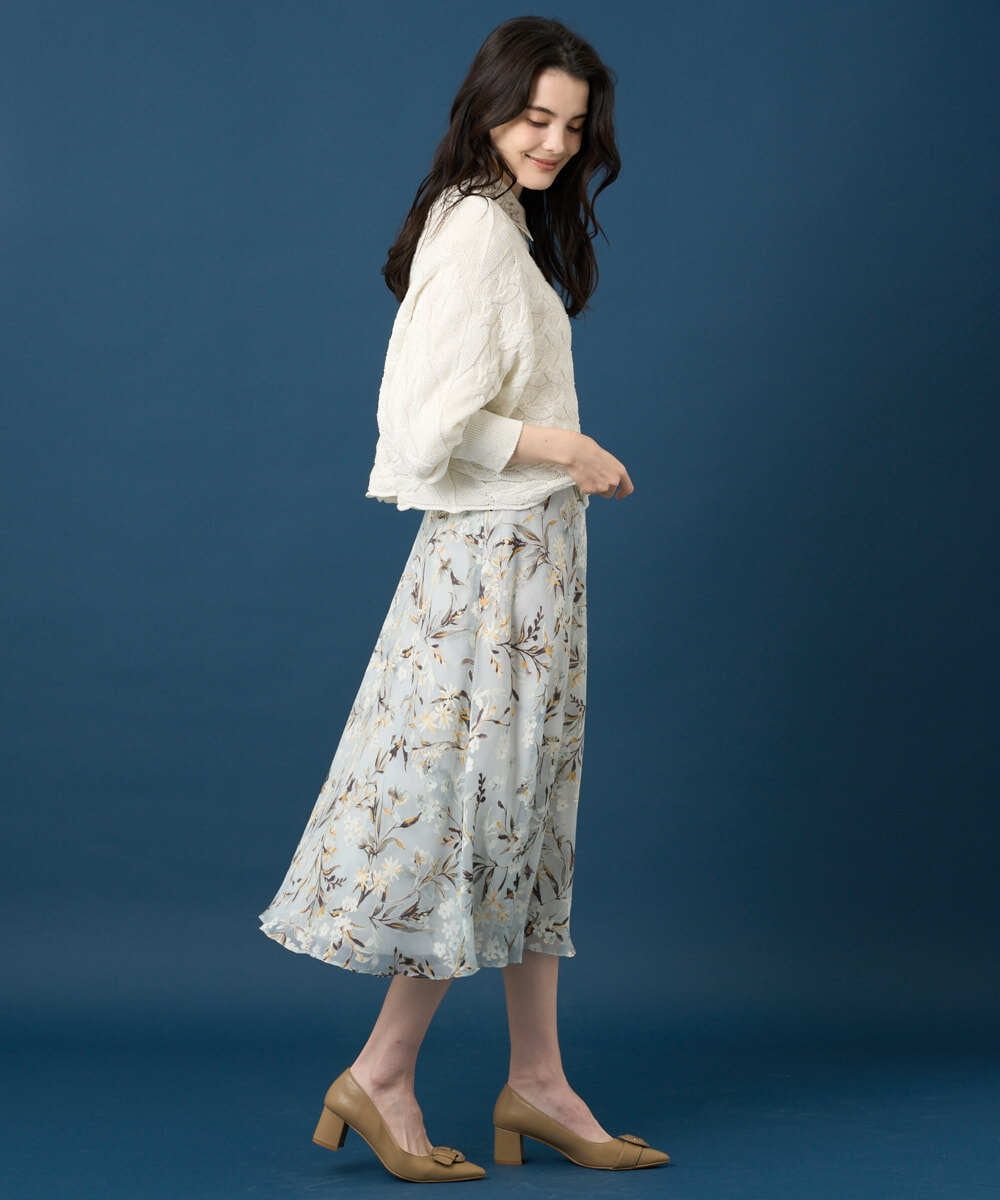 PRBGE04390 CHRISTIAN AUJARD(クリスチャン・オジャール) ウォッシャブルシルク刺繍ブラウス アイボリー