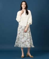 PRBGE04390 CHRISTIAN AUJARD(クリスチャン・オジャール) ウォッシャブルシルク刺繍ブラウス アイボリー