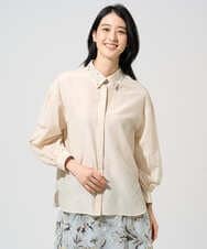 PRBGE04390 CHRISTIAN AUJARD(クリスチャン・オジャール) ウォッシャブルシルク刺繍ブラウス アイボリー