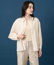 PRBGE04390 CHRISTIAN AUJARD(クリスチャン・オジャール) ウォッシャブルシルク刺繍ブラウス アイボリー