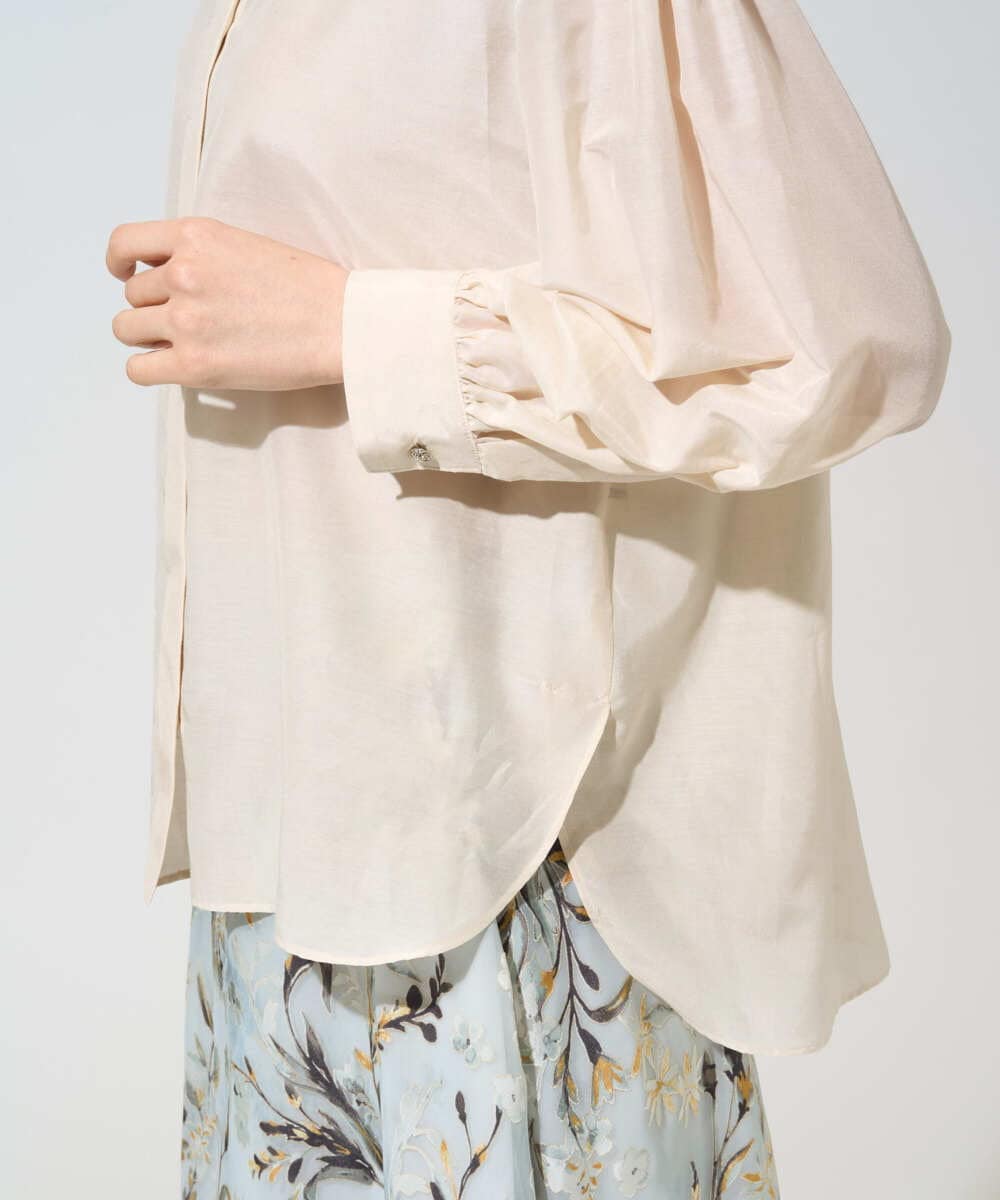 PRBGE04390 CHRISTIAN AUJARD(クリスチャン・オジャール) ウォッシャブルシルク刺繍ブラウス アイボリー