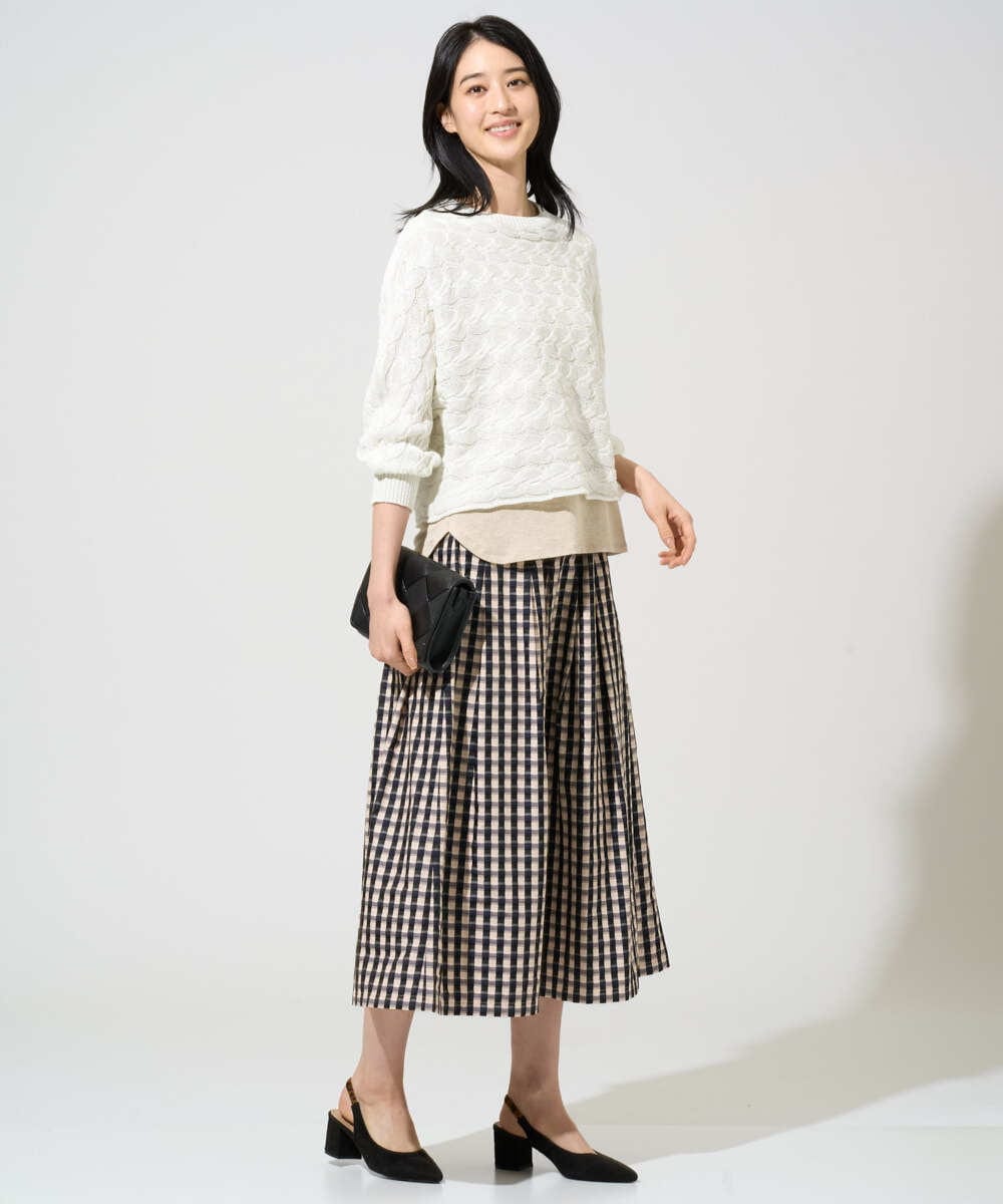 PRBGE04390 CHRISTIAN AUJARD(クリスチャン・オジャール) ウォッシャブルシルク刺繍ブラウス アイボリー