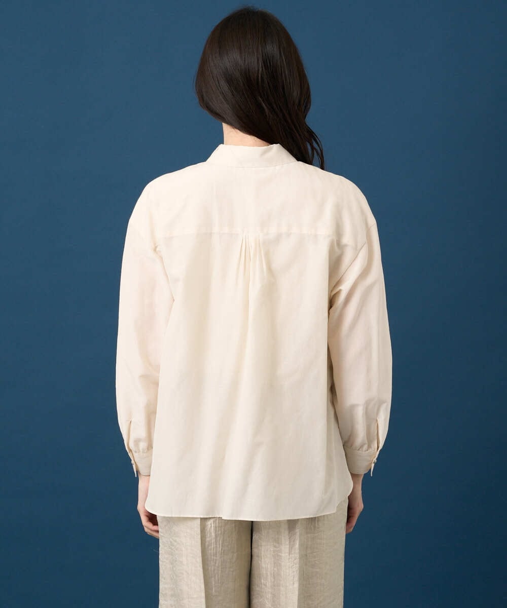 PRBGE04390 CHRISTIAN AUJARD(クリスチャン・オジャール) ウォッシャブルシルク刺繍ブラウス アイボリー