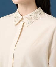 PRBGE04390 CHRISTIAN AUJARD(クリスチャン・オジャール) ウォッシャブルシルク刺繍ブラウス アイボリー