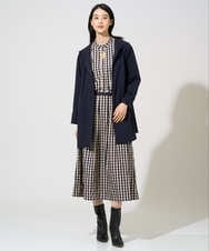 PRBGE09490 CHRISTIAN AUJARD(クリスチャン・オジャール) [セットアップ対応]シャンブレーチェックブラウス オレンジ×ネイビー系