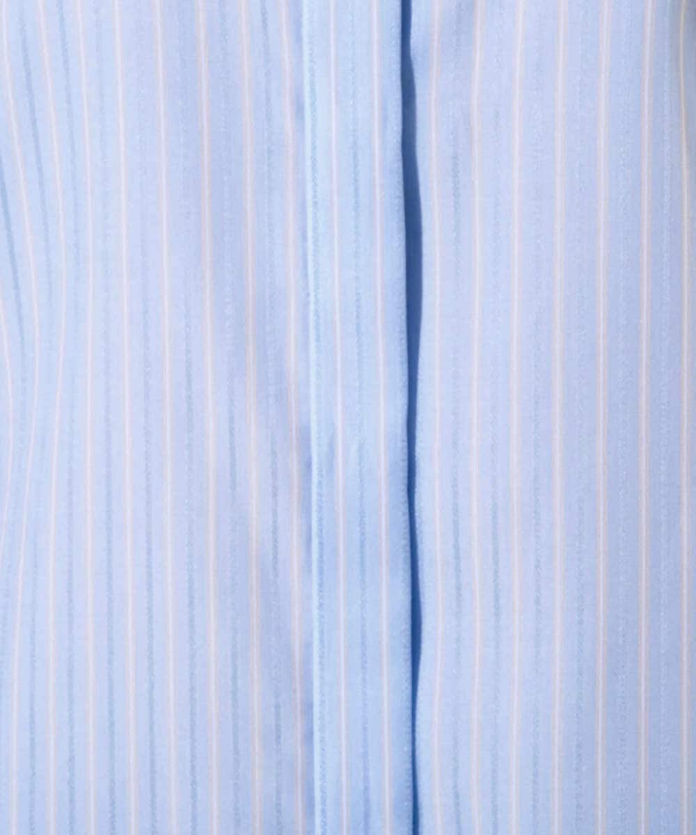 PRBGE15360 CHRISTIAN AUJARD(クリスチャン・オジャール) 袖レースストライプブラウス ライトブルー