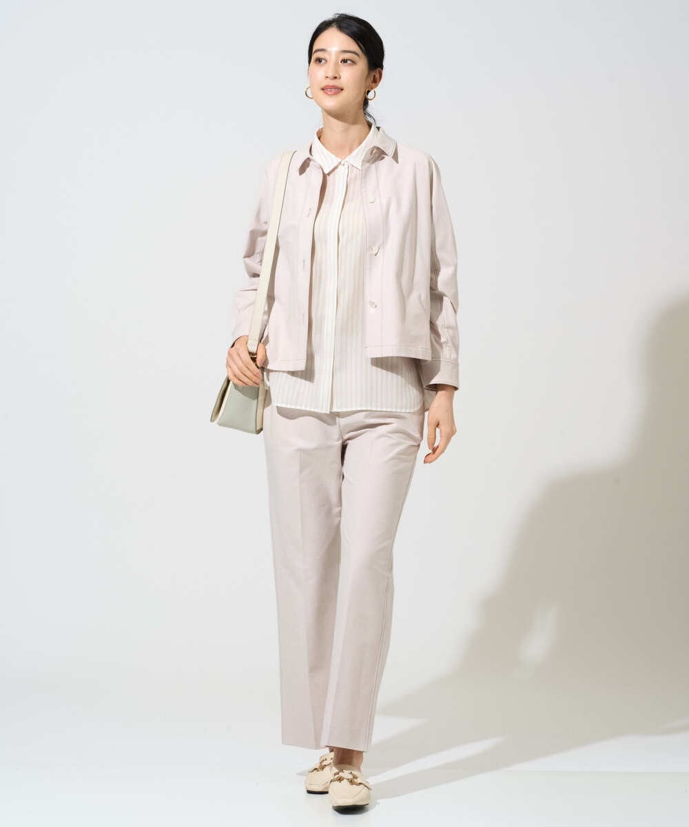 PRBGE15360 CHRISTIAN AUJARD(クリスチャン・オジャール) 袖レースストライプブラウス アイボリー