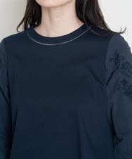 PRBGS02360 CHRISTIAN AUJARD(クリスチャン・オジャール) [セットアップ対応]カットワークタフタブラウス ネイビー