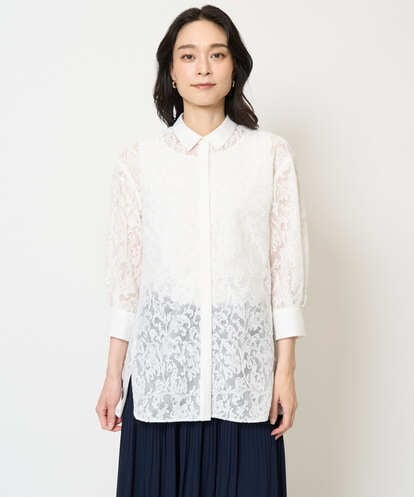 PRBHA02540 CHRISTIAN AUJARD レーシーオパールブラウス