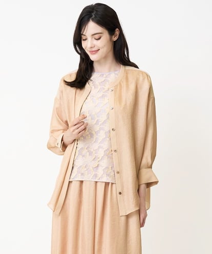 PRBHB25330  [セットアップ対応]長袖シアーブラウス