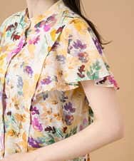 PRBHD03390 CHRISTIAN AUJARD(クリスチャン・オジャール) [セットアップ対応]ウォーターフラワープリントブラウス オレンジ系