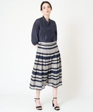PRBHW01450 CHRISTIAN AUJARD(クリスチャン・オジャール) クロス刺繍デザインブラウス ネイビー